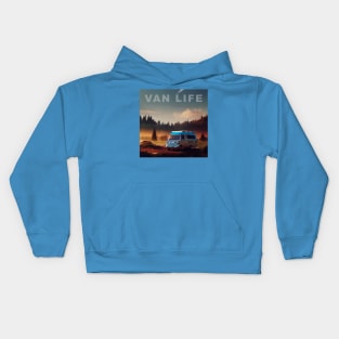 Van Life Camper RV Outdoors in Nature Kids Hoodie